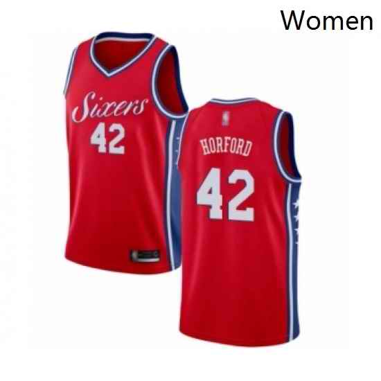 Womens Philadelphia 76ers 42 Al Horford Swingman Red Basketball Jersey Statement Edition